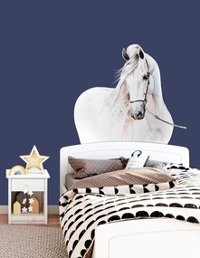 Bellissimo adesivo da parete con cavallo bianco 115 x 127 cm