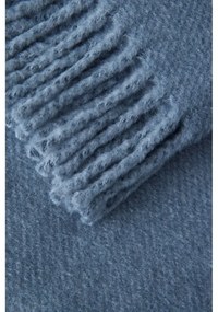 Plaid blu con basi di cotone, 140 x 180 cm Plain - Euromant