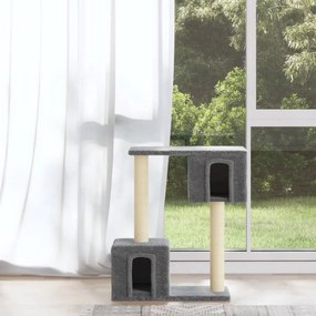 Albero per gatti con tiragraffi in sisal grigio chiaro 60 cm