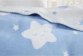Coperta per bambini azzurra in vello 100x120 cm Star – Mijolnir