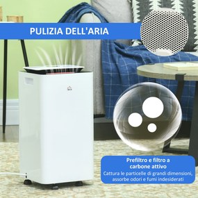 Deumidificatore Portatile da 10L 5 Modalità e Timer 25x25x50,5 cm Bianco...