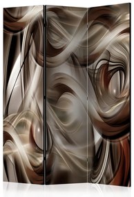 Paravento design Fumoso marrone (3 parti) - elegante illusione di fumo