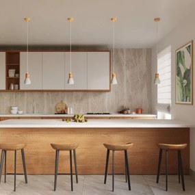 Sollux SL.0964 - Lampadario a sospensione con filo QUBIC 1xE27/60W/230V calcestruzzo/legno grigio