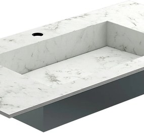 Lavabo a incasso rettangolare L 50 cm in pvc grigio