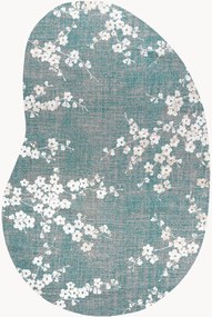 Tappeto jacquard lavabile da interno-esterno dalla forma organica Sakura