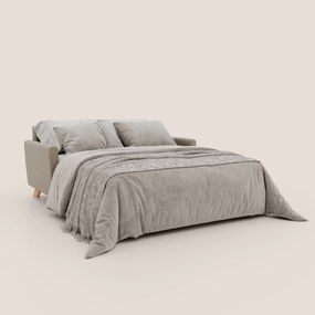 Francy divano letto matrimoniale con poggiatesta regolabili in tessuto impermeabile e smacchiabile T17 beige