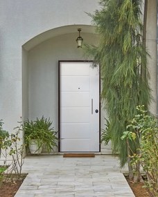Porta blindata MASTER Sweet L 80 x H 200 cm in PVC bianco, apertura spingere a sinistra, falso telaio incluso