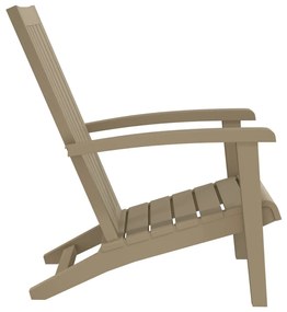 Sedie adirondack da giardino 2 pz polipropilene marrone chiaro