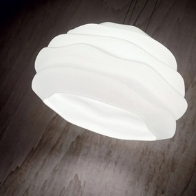 Sospensione Contemporanea Karma Vetro Bianco 1 Luce E27 Small