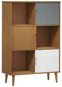 Libreria molde marrone 90x35x133,5 cm in legno massello di pino