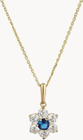Collana placcata in oro con ciondolo in oro giallo e zirconi Mystique