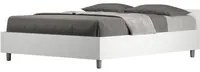 Letto matrimoniale francese con rete 140x190 bianco frassino Nuamo