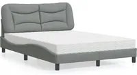 Letto con Materasso Grigio Chiaro 120x200cm Tessuto 3208520