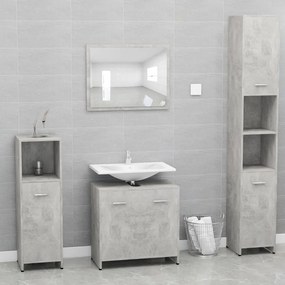 Set mobili da bagno grigio cemento in legno multistrato