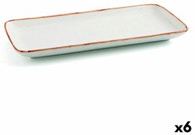 Teglia da Cucina Ariane Terra Rettangolare Ceramica Beige (36 x 16,5 cm) (6 Unità)