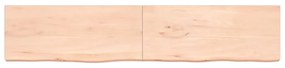 Ripiano a parete 200x40x6 cm legno massello rovere non trattato