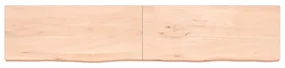 Ripiano a parete 200x40x6 cm legno massello rovere non trattato