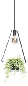 Lampada a sospensione moderna nera con vetro triangolare - Roslini