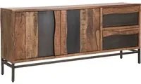 Mobile Yellowstone 175x40x80 cm in Legno di Acacia e Ferro Marrone e Nero