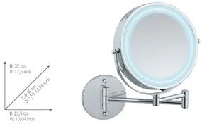 WENKO 3656530100 - Specchio POWER-LOC 25,5x32 cm, cromo lucido