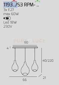 Sosp. cromo 3 luci rettangolare vetri (1 medio bronzo+1 piccolo amb...