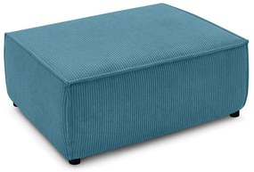 Poggiapiedi turchese con rivestimento in velluto a coste Nihad – Bobochic Paris