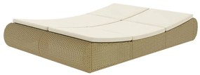 Lettino prendisole in polyrattan beige