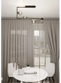 Lampadario a sospensione con supporto rigido SOMA 4xE14/10W/230V nero/grigio