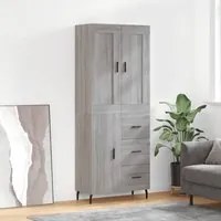 Credenza Grigio Sonoma 69,5x34x180 cm in Legno Multistrato 3199831