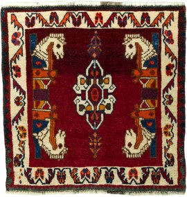 Shiraz Tappeto persiano 70 x 60 Rosso (Iran) Annodato A Mano