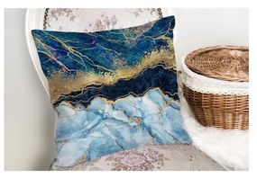 Federa Marmo con Blu, 45 x 45 cm - Minimalist Cushion Covers