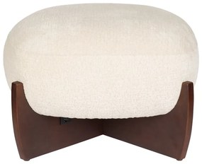 Poggiapiedi beige con rivestimento in bouclé Emilius – Dutchbone