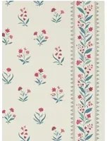 Nina Campbell Carta da parati Petit Dapuri - Blue/ Red