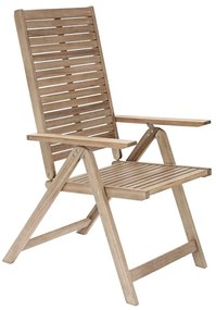 Sedia da giardino in acacia con braccioli pieghevole Solaris NATERIAL, seduta in acacia beige