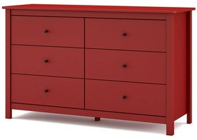 Cassettiera bassa rossa in pino 130x80 cm Misti - Marckeric