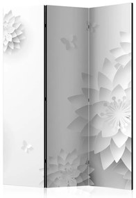 Paravento  Oriental Flowers [Room Dividers]  Colore bianco e nero, Dimensioni e Misure 135x172