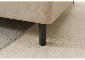 Divano angolare beige allungabile/con contenitore (con penisola a destra/a L) e rivestimento in velluto Barea – ELTAP