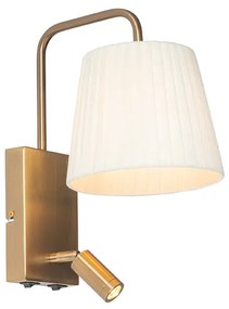 Applique moderno bianco e bronzo con lampada da lettura - Renier