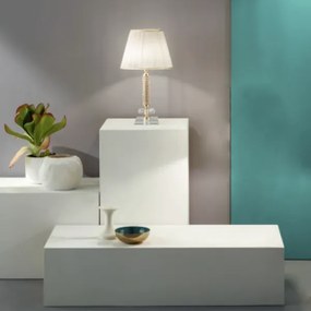 Lampada da tavolo DIDO in vetro trasparente lavorato a mano 25x46 cm Oro