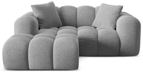 Divano angolare grigio chiaro (con penisola a sinistra/con chaise lounge) con rivestimento in ciniglia Treno – Cosmopolitan Design