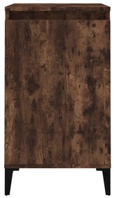 Comodino rovere fumo 40x35x70 cm legno multistrato