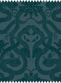 House of Hackney Stoff Anaconda - Cut Velvet - Petrol