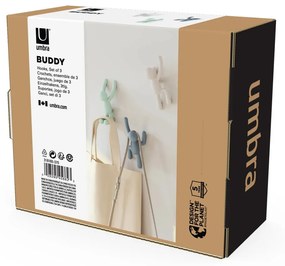 Ganci in plastica da parete in set da 3 Buddy - Umbra