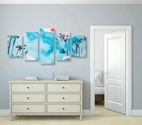 Quadri 5 pezzi – Pittura del cielo giapponese