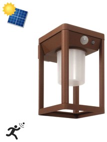 Applique da parete Solare con Sensore Movimento Corten IP54 serie Vimo Colore Bianco Naturale 4.000K