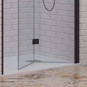 Porta doccia a libro 70 cm colore nero altezza 200h | KAM-KS700N - KAMALU