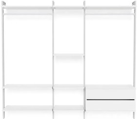 Kit cabina armadio PROJECT KIT GUARDAROBA 245X50CM CLASSIC in alluminio 245 x 220 x 50 cm bianco/anodizzato
