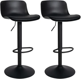 Set 2 Sgabelli Bar Almada İn Ecopelle Con Regolatore Di Altezza / Schwarz