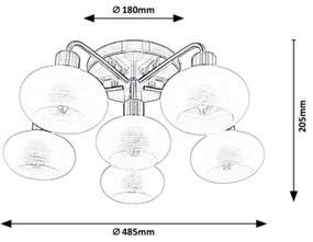 Rabalux - Lampadario a plafone 6xE14/40W/230V