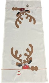 Stola natalizia bianca con applicazione renna Larghezza: 40 cm | Lunghezza: 85 cm
